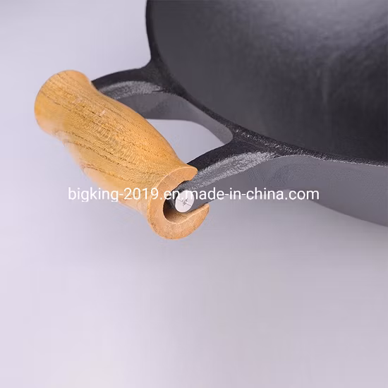 Poêle à frire antiadhésive extra large, wok en fer avec revêtement d'huile végétale